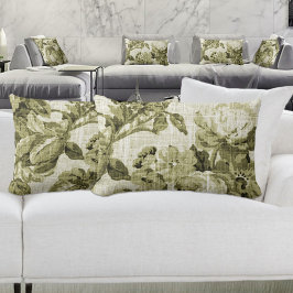 Oliv grönt tuggstummi för botaniska Blommigtar nr  Lumbarkudde