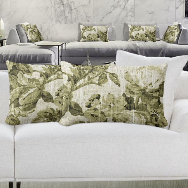 Oliv grönt tuggstummi för botaniska Blommigtar nr  Lumbarkudde (Skapare uppladdad)