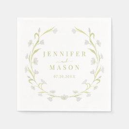 Oliv grönt tulpaner Blommigt Bröllop Pappra blöjor Pappersservett