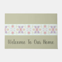 Oliv grönt typografi med pastellBlommigt