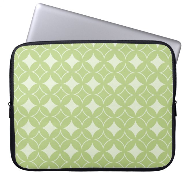 Oliv grönt varvet mönster laptop sleeve (Framsidan)