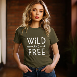 Oliv grönt Vild och gratis T Shirt