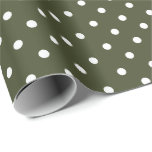 Oliv grönt | Vita Polka-rotationsvarv Papper Presentpapper<br><div class="desc">Den här klassiska pricken från polka som omsluter papper är perfekt för dina behov av gåvor! Lägg en födelsedagspresent, babyduschgåva, möhippa, bröllop-gåva eller gåva till något annat särskilt tillfälle. Det är också ett underbart val för att slå in pappra hantverksprodukter: att slå in pappra kuvert, slå in papper buntning, slå...</div>