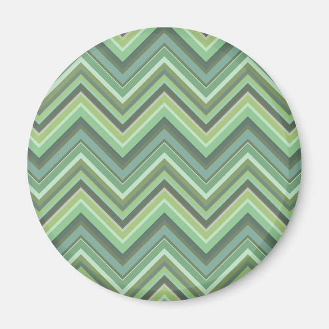 Oliv grönt zigzag rand magnet (Framsidan)