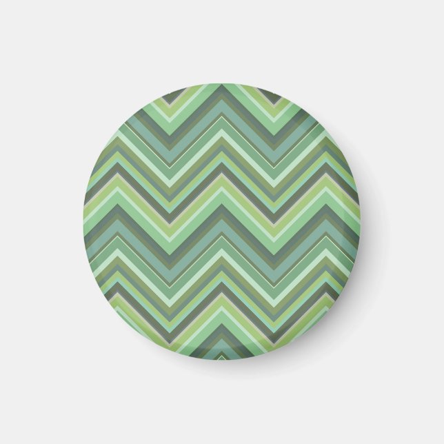 Oliv grönt zigzag rand magnet (Framsidan)