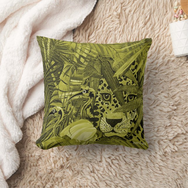 Oliv Leopardydd Bush Kudd Kudde (Filt)