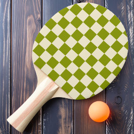 Oliv- och krämrutig pingisracket