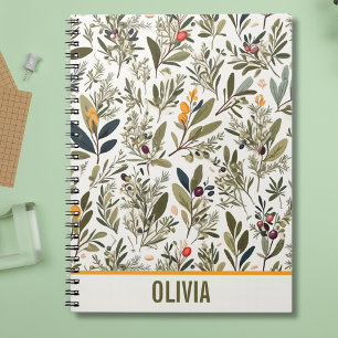 Oliv och örter Minimal Elegant Personlig Anteckningsbok