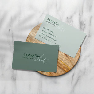 Oliv Pastell Estetisk Typografi Sminkartist Visitkort