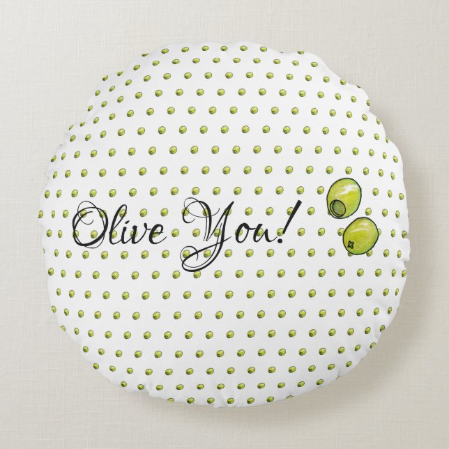 Oliv Rund Kudde (Framsidan)