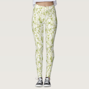 oliv-vit abstrakt modern modedesign leggings