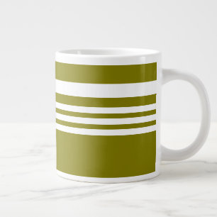 Oliv + Vita Ränder Present Jumbo Mugg