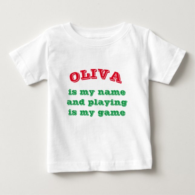 ***OLIVA*** ÄR MIN NAMN OCH "SPELNING" ÄR MITT SPE T SHIRT (Framsida)