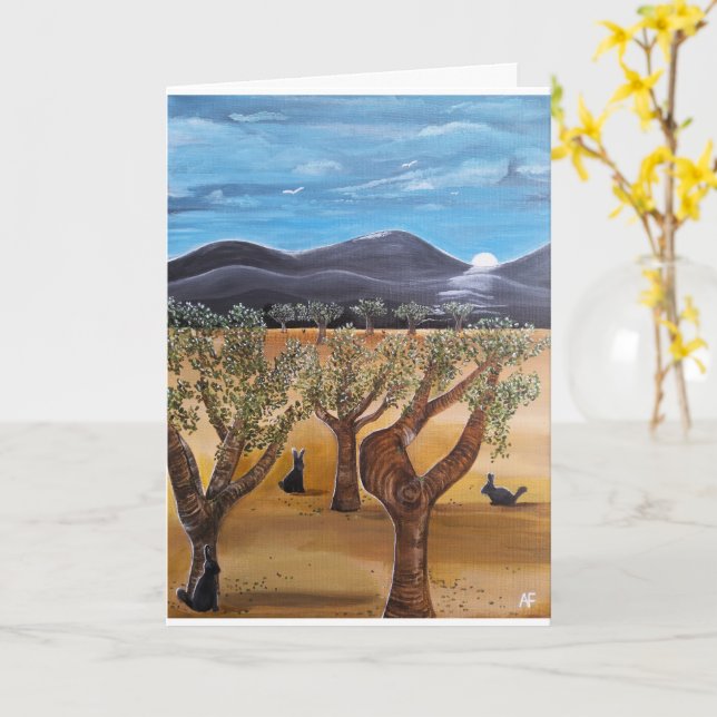 Olivar de Noche Målning av Alfred Fox Kort (Gul blomma)