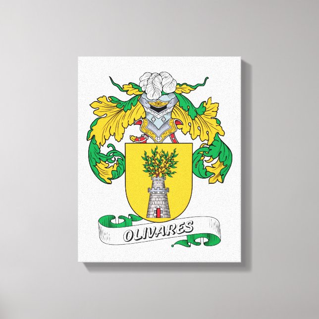 Olivares Family Crest Canvastryck (Framsida)