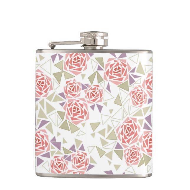 olivbeige mosaik blomster mönster retro fickplunta (Framsidan)