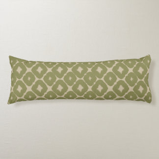 Olive and cream Boho Geometric Throw Pillow Kroppskudde