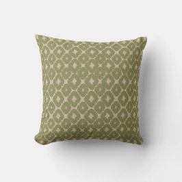 Olive and cream Boho Geometric Throw Pillow Kudde