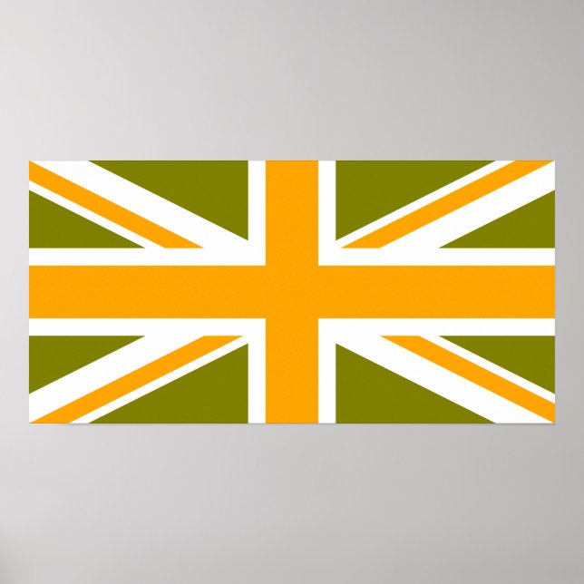 Olive and Orange Union Jack Poster (Framsidan)