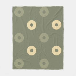 Olive Beige Circle Bubble Minimum Simal Mönster Fleecefilt