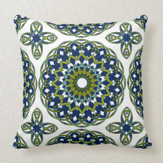 Olive-Blue Kaleidoeart Kudde
