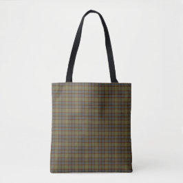 Olive Blue Orange Plaid Tartan Tygkasse