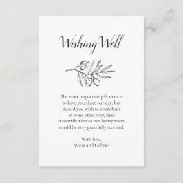 Olive Botanical önskar lycka till. Svartvit bröllo Tilläggskort