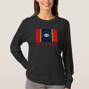 Olive Branch Mississippi Usa Flag Souvenir T Shirt