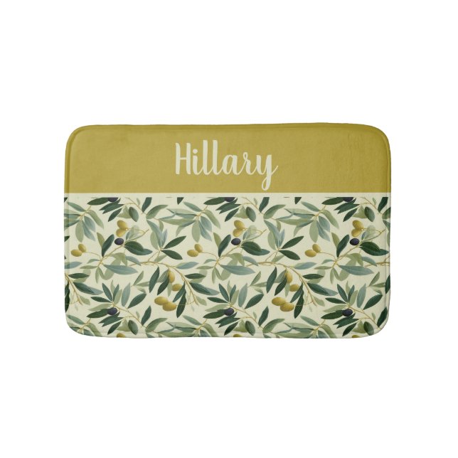 Olive Branch Monogram Name  Badrumsmatta (Framsidan)