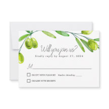 Olive Branch Script Classic Svarskort