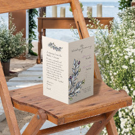 Olive Branch Vikta Bröllopsprogram Kort