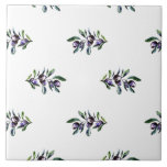 Olive Branch Watercolor Pattern  Kakelplatta<br><div class="desc">Refresh your home decor with an Olive Branch Watercolor Pattern ceramic tile. Unique watercolor look brings elegance to kitchens,  backsplashes,  and more.</div>