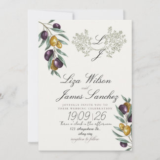 Olive Branch wedding for Family and Friends Inbjudningar