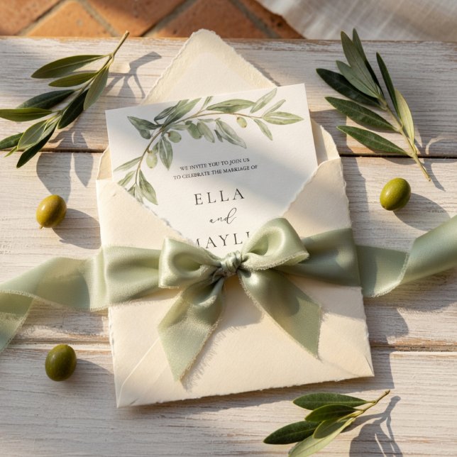 Olive Branch Wedding Invitation | Mediterranean  Inbjudningar (Skapare uppladdad)