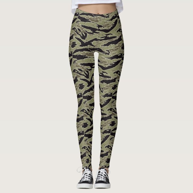 Olive Camouflage Women's Leggings (Framsida)