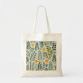 Olive & Citrus Print Basic Tote Bag Tygkasse