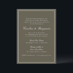 Olive Classic Border Script Elegant Wedding RSVP Inbjudningar<br><div class="desc">This classic wedding invitation features a rich olive green background with refined serif typography and an elegant border. The earthy green tone adds depth and warmth while maintaining a timeless, formal layout. Perfect for fall weddings, garden ceremonies, or evening celebrations with a polished aesthetic. Designed for couples who love traditional...</div>