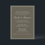 Olive Classic Border Script Elegant Wedding RSVP Inbjudningar<br><div class="desc">This classic wedding invitation features a rich olive green background with refined serif typography and an elegant border. The earthy green tone adds depth and warmth while maintaining a timeless, formal layout. Perfect for fall weddings, garden ceremonies, or evening celebrations with a polished aesthetic. Designed for couples who love traditional...</div>
