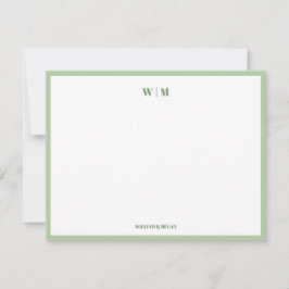 Olive Classic Monogram Anpassad Bröllopspresent Fö Anteckningskort