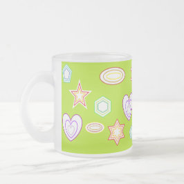 Olive colour Shapes mug Frostad Glasmugg