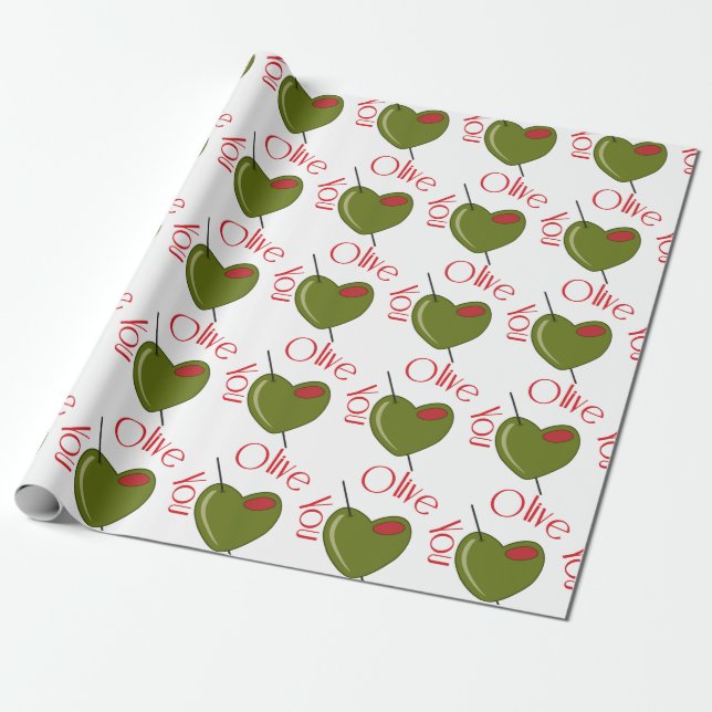 Olive dig presentpapper (Utrullad)