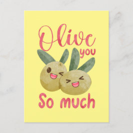 Olive dig så mycket roligt Food Pun Vykort