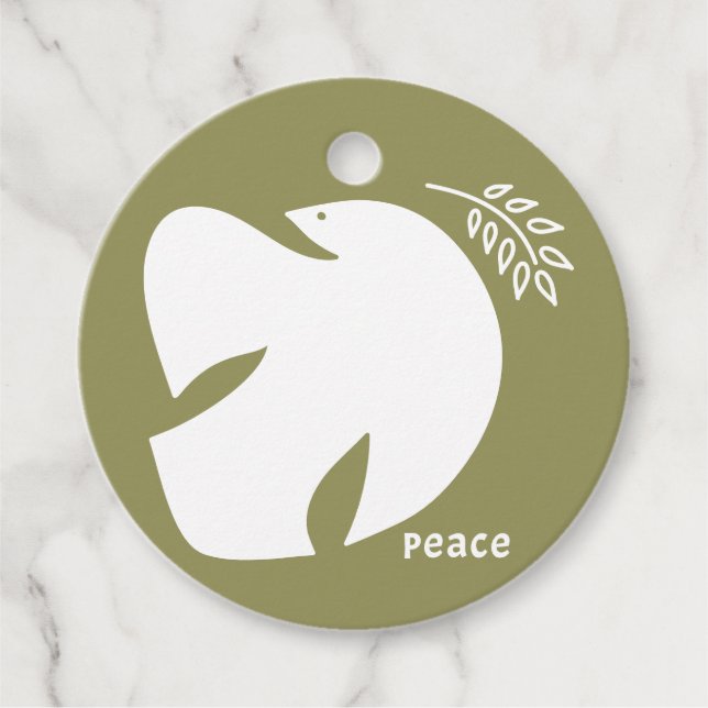 Olive Dove of Peace Gåvor Etiketter (Framsida)