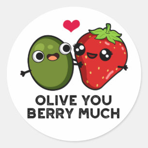 Olive du Berry Mch Funny Fruit Pun Runt Klistermärke