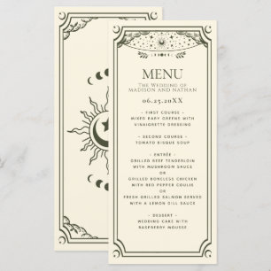 Olive Elegant Tarot Card Bröllop Meny