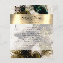 Olive emerald grönt vattenfärgsflygare flygblad