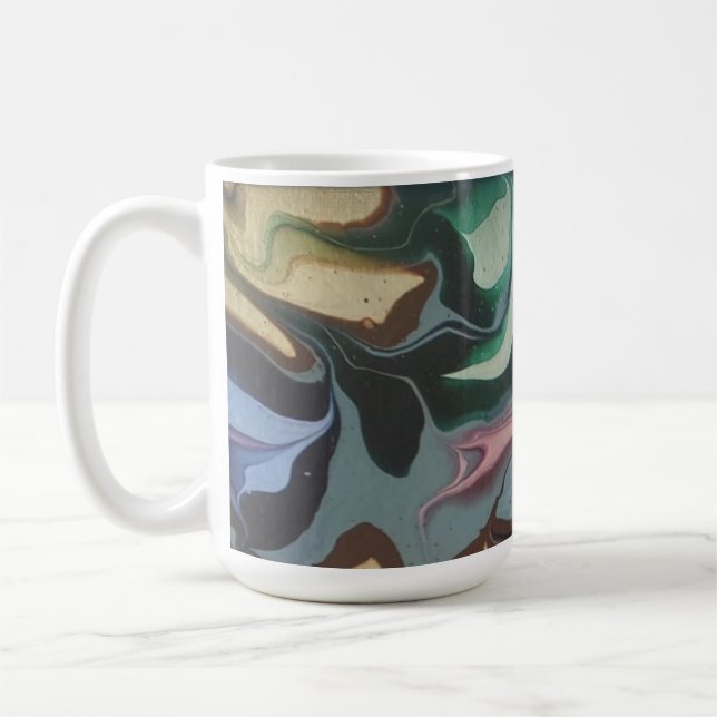 Olive & Emerald Virvelvätska Konst Mugg (Vänster)