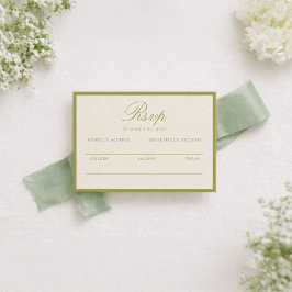 Olive Estate Calligraphy Wedding RSVP Card Tilläggskort