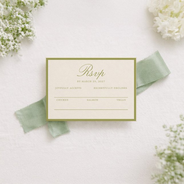 Olive Estate Calligraphy Wedding RSVP Card Tilläggskort (Skapare uppladdad)