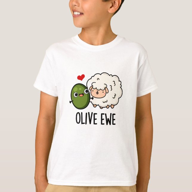 Olive Ewe Funny Kärlek Pun T Shirt (Framsida)